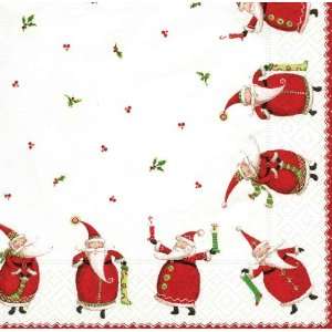  Entertaining With Caspari Jolly Santas 3 Ply Paper Lunch 