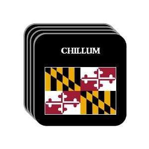 US State Flag   CHILLUM, Maryland (MD) Set of 4 Mini Mousepad Coasters