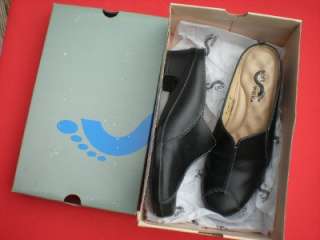 BLACK Soft Walk Leather 5.5M Slides Clogs Shoes Comfortable  