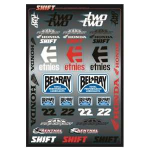 Shift Racing Two Two Motorsports Sticker Sheet MX Motorcycle Graphic 