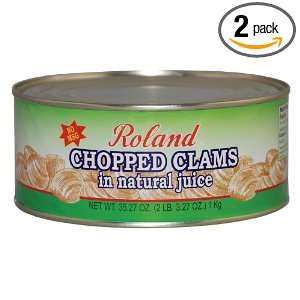 Roland Chopped Clams, 35.2700 Ounce (Pack of 2)  Grocery 