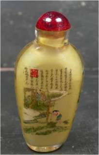Chinese HAND Draw Glass Vase Snuff Bottle inside Painting 883358 
