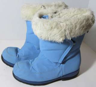 Womens LANDS END Powder Blue SNOW WINTER BOOTS Warm Comfortable SZ 7M 