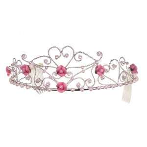   By Peter Alan Inc Rose & Pearl Tiara Adult / Silver   Size One   Size