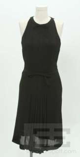 Moschino Cheap & Chic Black Crepe Bow & Pleated Front Dress Size 42 