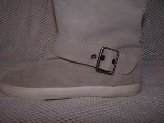 80%20 NYC Lori Suede Sneaker Riding Slouch Boots Ivory  