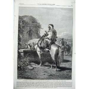  Road Jerusalem Man Horse Adolphe Schreyer Fine Art
