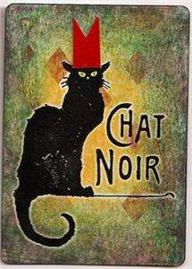 CHAT NOIR   Black cat  UM rubber stamp by Cherry Pie  