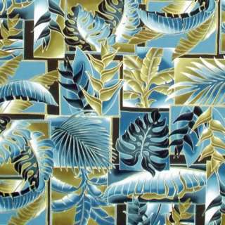 Hawaiian Print Fabric100% Cotton 1/2 yard 44 wide TROPICAL leaf patch 