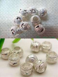   Solid 925 Sterling silver Charm Stopper Spacer Beads 6mm SMG  
