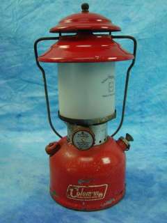 Vintage RED Coleman Oil Lamp Lantern Model 200A 68 Camping Light 12 
