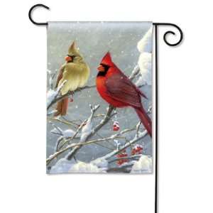 Magnet Works, Ltd. 100% All Weather Polyester Snowy Cardinals Garden 