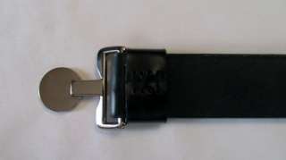 Chicos Designer Adjustable Black Leather Belt ML  