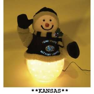   NCAA Kansas Fiber Optic Snowman Christmas Decorations