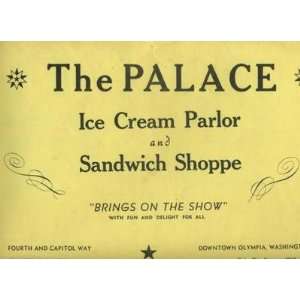  The Palace Ice Cream Parlor Menu Olympia Washington 