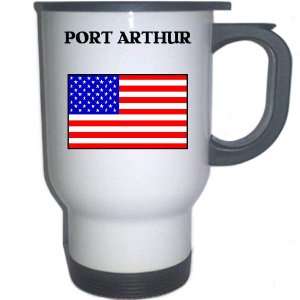  US Flag   Port Arthur, Texas (TX) White Stainless Steel 