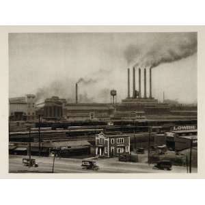  1927 Smokestacks Ford Plant Building Detroit Michigan 