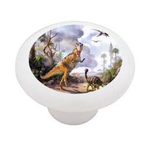  T Rex Jungle Dinosaur Decorative High Gloss Ceramic Drawer 