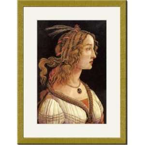   /Matted Print 17x23, Portrait of Simonetta Vespucci