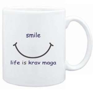  Mug White  SMILE  LIFE IS Krav Maga  Sports Sports 
