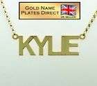 9ct GOLD PLATED ANY NAME PLATE PENDANT NECKLACE + CHAIN
