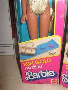 VINTAGE BARBIE 1983 SUN GOLD MALIBU BARBIE AND SKIPPER NRFB MINT 