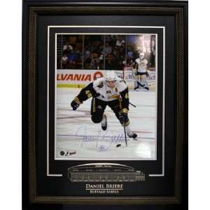 Daniel Briere Signed 16 X 20 Etched Mat White Powering Forward