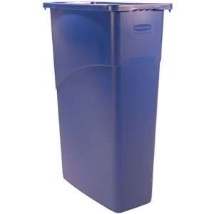  Slim Jim Trash Receptacle, 23 gallon, Blue, 23 1/8 x 11 