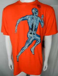 NIKE RUNNING SKELETON NEW Mens Orange Dri Fit T Shirt  