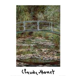  Waterlily Pond, Japanese Bridge Poster Print