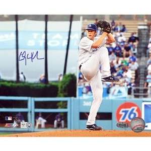 Clayton Kershaw Autographed Dodgers Home Winding Up to Pitch 