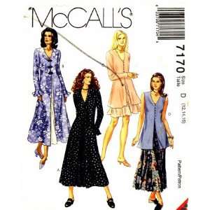  McCalls 7170 Sewing Pattern Dress Jacket Vest Skirt Size 