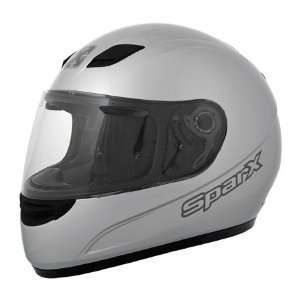  Sparx S 07 Solid Full Face Helmet Small  Silver 