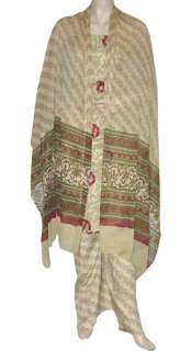 Cotton Paisley Hand Block Printed Casual Wear Salwar Kameez 
