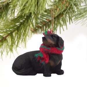  Dachshund Miniature Dog Ornament   Black & Tan