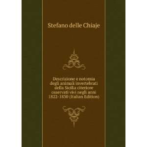   negli anni 1822 1830 (Italian Edition) Stefano delle Chiaje Books