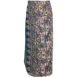  Rayon Wrap Skirt Long   One Size Daisies Yellow & Pink 