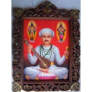  Tulsi Das Poster Painting in Hand Craft Wood Craft Frame 