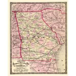  STATE OF GEORGIA (GA) BY GEORGE F. CRAM 1875 MAP