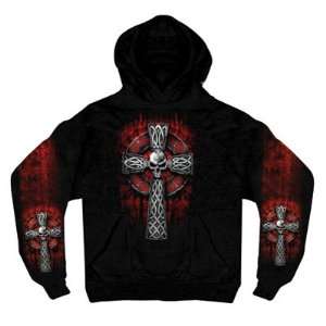  Hot Leathers Celtic Cross Hooded Sweatshirt XX Large Black 