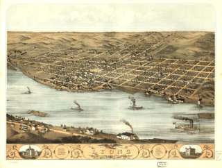 Iowa IA   21 Vintage Panoramic City Maps on CD   B153  