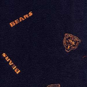   Chicago Bears Embroidered Fleece Fabric   Per Yard