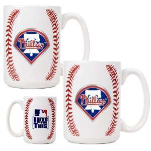   Phillies Game Ball Ceramic Coffee Mug Set
