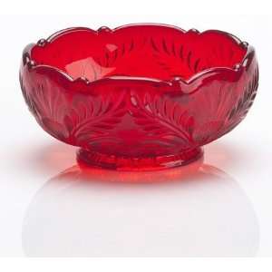  Mosser Glass Thistle Berry Bowl   Red