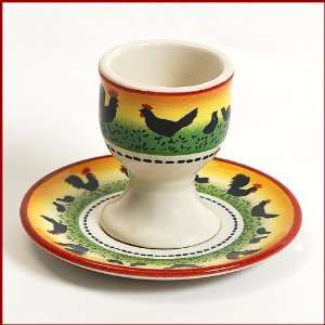 Rooster Matines Collection, Egg Cup and Saucer  Kitchen 