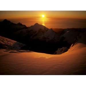  Sunset Glow over a Glacier in the Southern Alps and the Tasman 