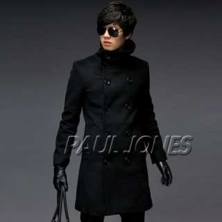 PJ New Slim Fit Fashion Mens Double Breast Trench Coat  
