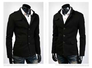 F1019 New Mens Fashion Slim Premium Coats Jackets 3 Buttons 2 Colors 4 