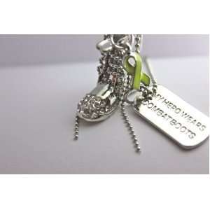   by Stacy My Hero Wears Combat Boots Necklace (Yellow Ribbon) Jewelry