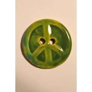    Ceramic Green Tie Dye Peace Sign Button Arts, Crafts & Sewing